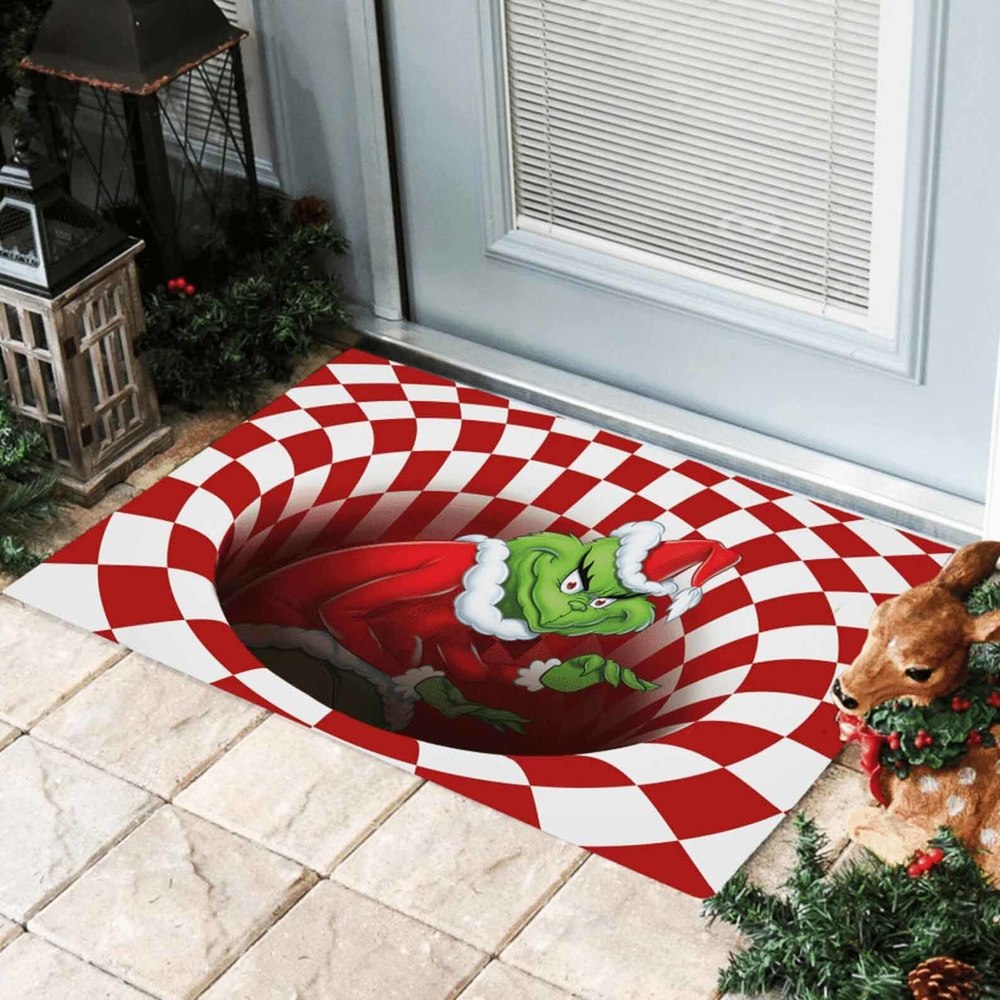 The Red Grinch Doormat - Christmas Gift